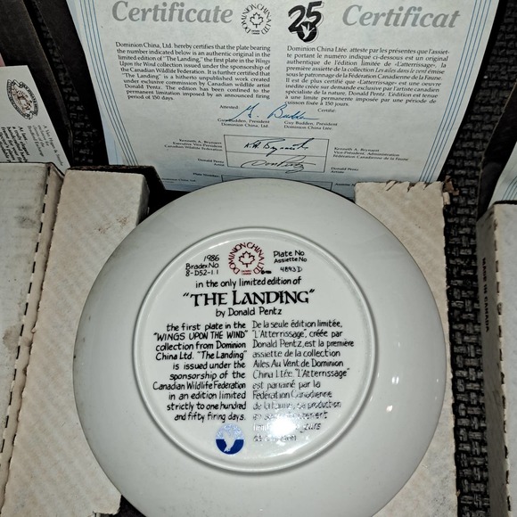 3 Display Plates by Dominion LTD Grizzly, Landing, Nesting COA/Box - Picture 6 of 7